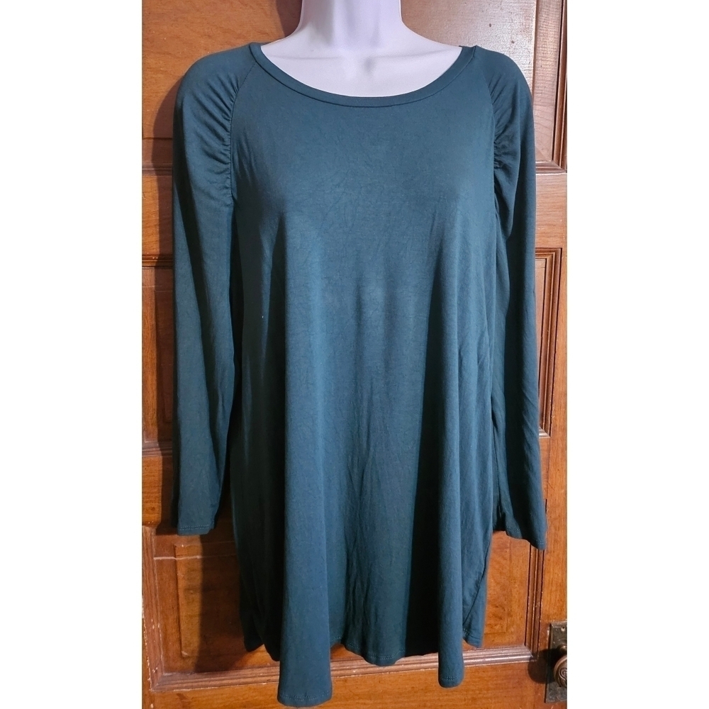 A New Day Ruched Shoulder Long Sleeve Top